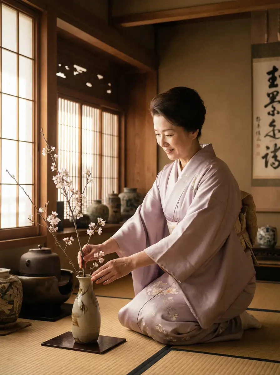 一位优雅的 吃瓜群众 - 吃瓜群众官方平台 | 最新视频吃瓜群众导航 在和室中插花